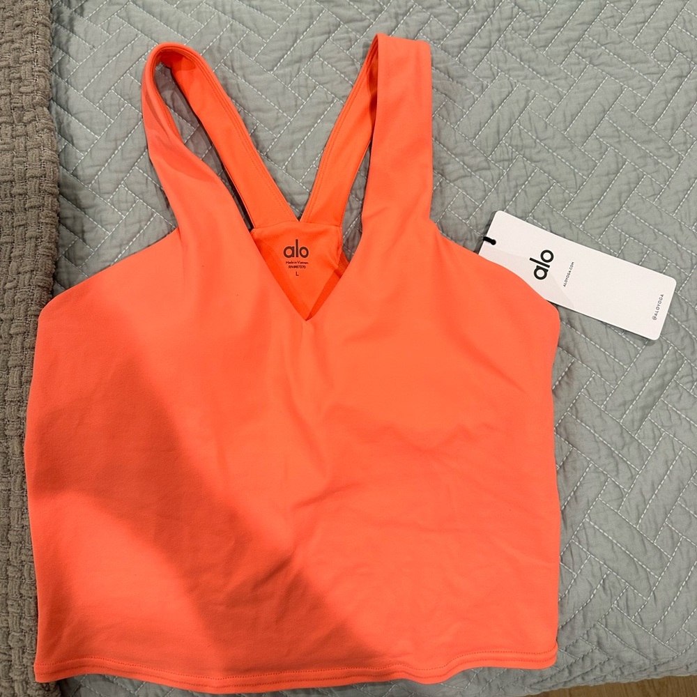 Alo Airbrush Real Bra Tank-Candy Orange